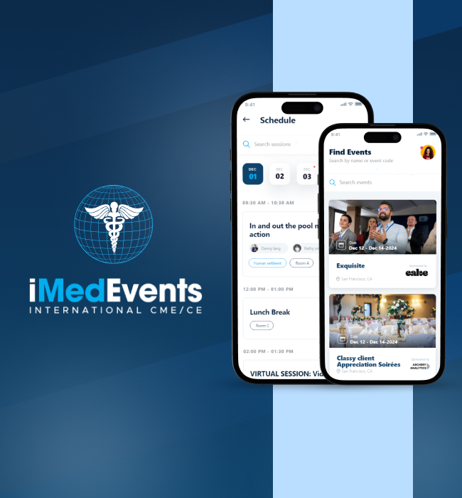 Mobile & web app for healthcare industry 'iMedEvents'