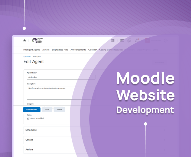 Moodle website developed for 'Ascend Online' in Canada